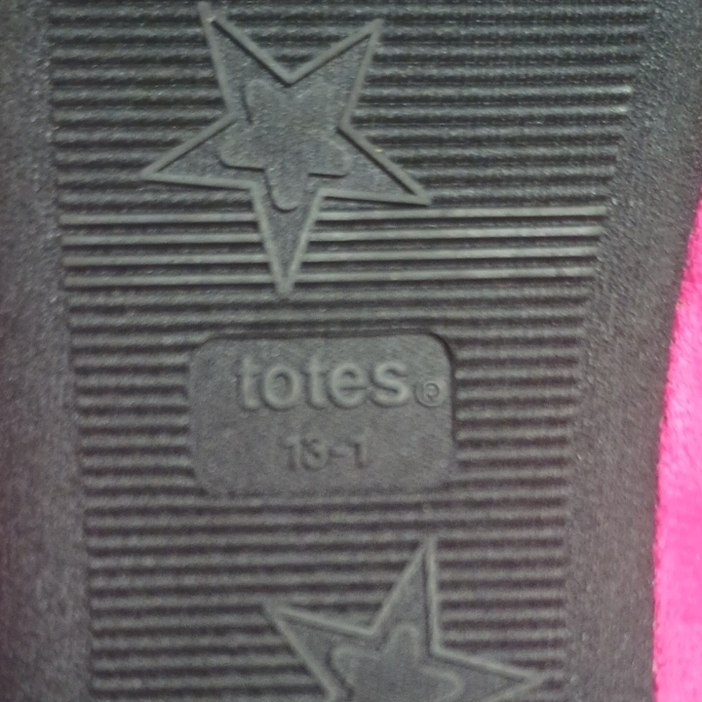 Totes Black and Pink Star Pattern Sole - Picture 4 of 4